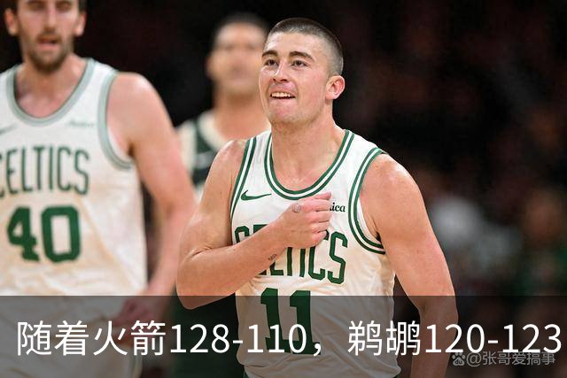 随着火箭128-110，鹈鹕120-123，灰熊123-103，NBA最新积分榜出炉